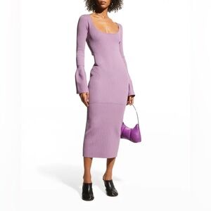 Alexis Medella Long Sleeeve Lavender Dress L TAILORED TO A S/M